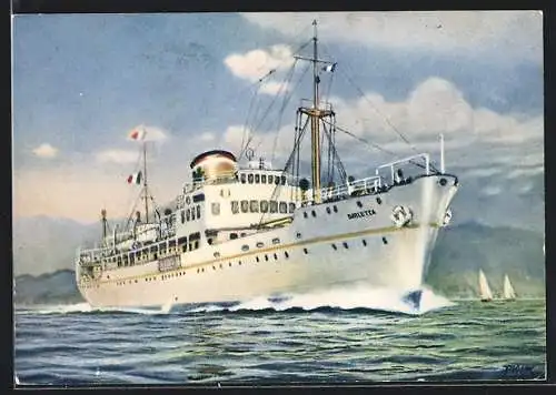 Künstler-AK Passagierschiff Barletta, Linea Trieste-Venezia-Dalmazia-Grecia