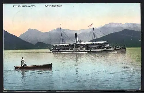 AK Salondampfer Unterwalden auf dem Vierwaldstättersee