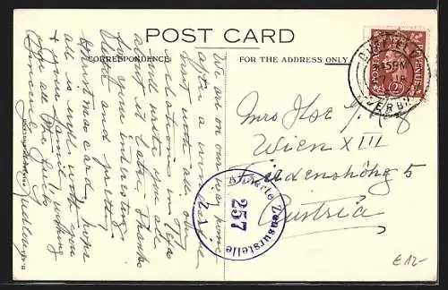 Künstler-AK Passagierschiff Franconia unter Volldampf