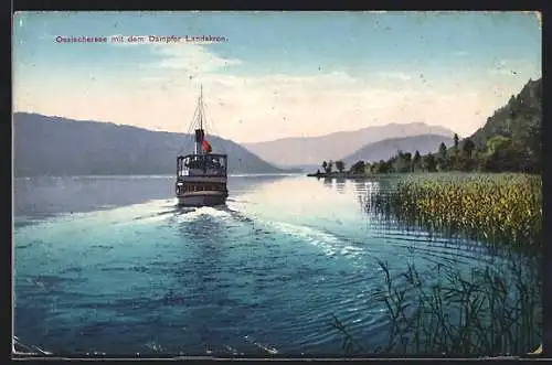 AK Ossiachersee mit dem Dampfer Landskron