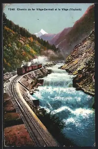AK Chemin de fer Viége-Zermatt et la Viége, Bergbahn