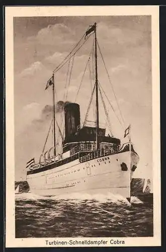 AK Turbinen-Schnelldampfer Cobra in voller Fahrt