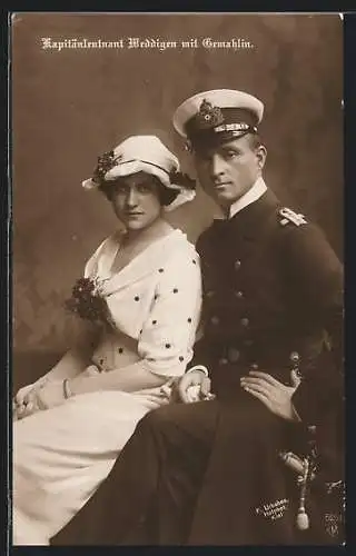 AK Kapitänleutnant Weddigen mit Gemahlin