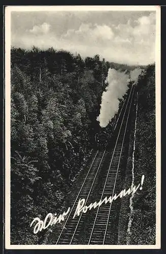 AK Eisenbahn unter Volldampf