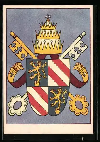 AK Wappen von Papst Pius IX