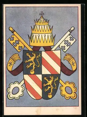 AK Das Wappen vom Papst Pius IX