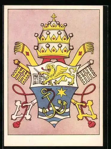 AK Wappen von Papst Pius X.