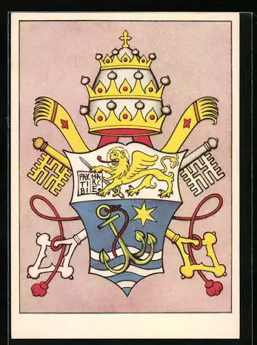 AK Wappen des Papst Pius X.