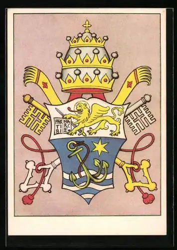 AK Wappen Sr. Heiligkeit Papst Pius X.