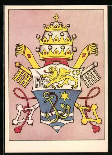 AK Wappen von Papst Pius X.