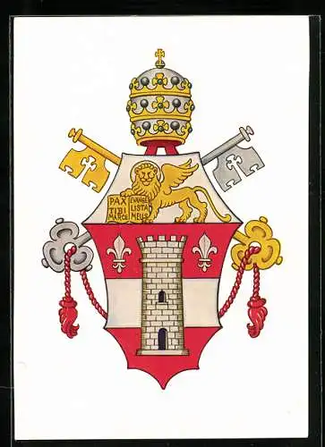 AK Wappen der Heiligkeit Papst Johannes XXIII.