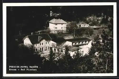 AK Bad Fischau-Brunn, Hotel-Pension Wagner aus der Vogelschau