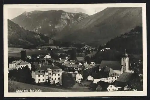 AK Lunz am See, Ortsansicht mit Kirche