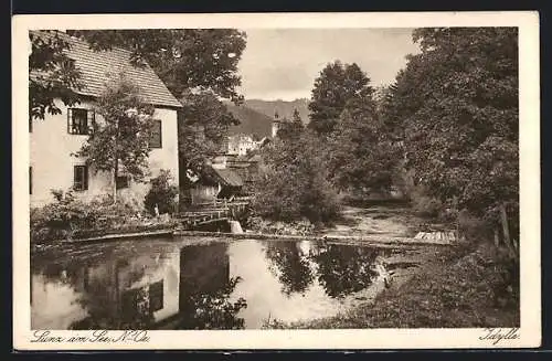 AK Lunz am See, Teilansicht mit Kirche