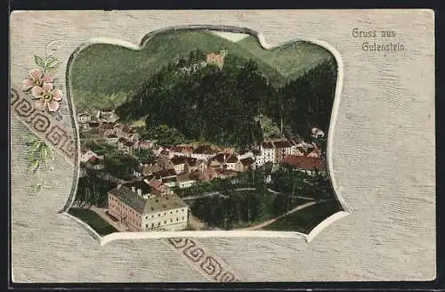 AK Gutenstein, Ortsansicht im Holzrahmen