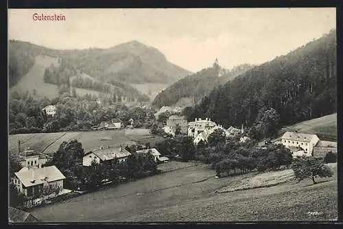 AK Gutenstein, Ortsansicht aus der Vogelschau