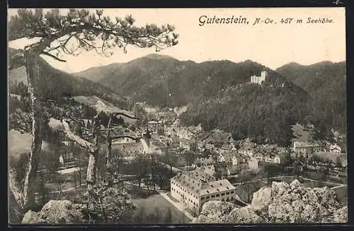 AK Gutenstein, Ortsansicht aus der Vogelschau