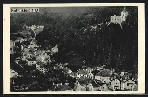 AK Gutenstein, Blick auf den Ort im Tal