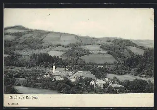 AK Randegg, Teilansicht mit Kirche