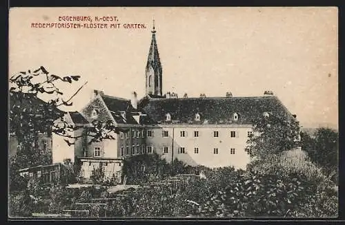 AK Eggenburg /N.-Oest., Redemptoristen-Kloster mit Garten