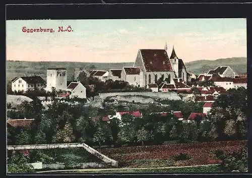 AK Eggenburg /N.-Ö., Teilansicht mit Kirche