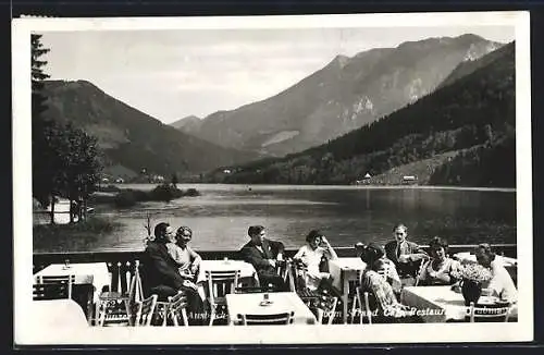 AK Lunz am See, Ausblick von der Terrasse des Strand Cafe Grubmayr