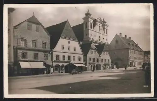 AK Steyr, Hauptplatz mit Geschäften