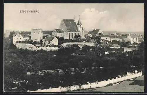 AK Eggenburg, Ortsansicht mit prominenter Kirche