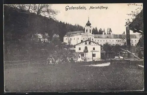 AK Mariahilfberg /Gutenstein, Ortsansicht mit Gasthaus Josef Galler