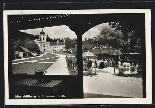 AK Mariahilfberg in Gutenstein, Die Terrasse des Gasthauses