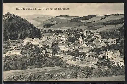 AK Kirchschlag in der Buckligen Welt, Ortsansicht mit der Schlossruine