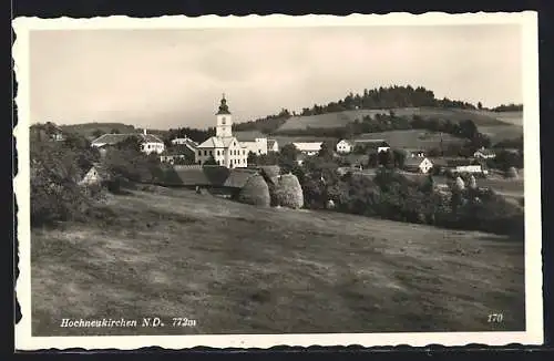 AK Hochneukirchen, Ortspartie mit Kirche