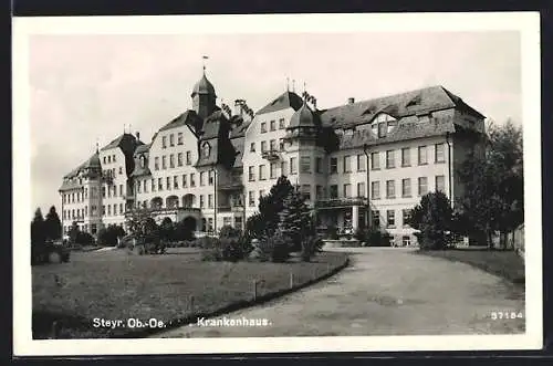 AK Steyr /Ob.-Oe., Einfahrt zum Landeskrankenhaus