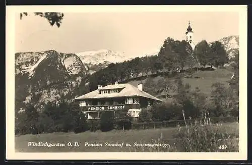 AK Windischgarsten /O.-D., Pension Sonnhof mit Sengsengebirge