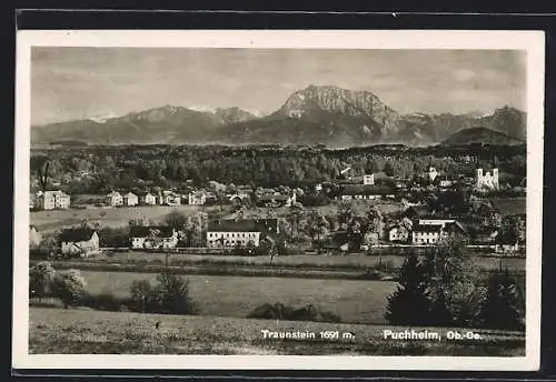 AK Puchheim /Ob.-Oe., Teilansicht mit Traunstein