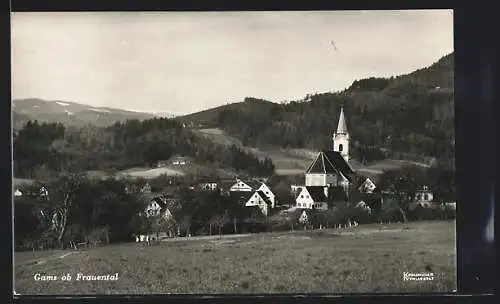 AK Gams ob Frauental, Teilansicht mit Kirche