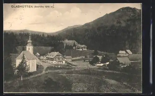 AK Bad Schwanberg, Glashütten, Ortspartie mit Kirche