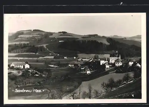 AK Schönau im Gebirge, Panorama mit Kirche