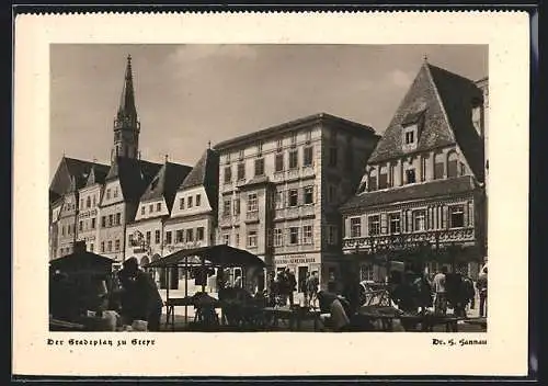 AK Steyr, Stadtplatz mit Bauern-Gewerbebank