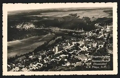 AK Drosendorf a. d. Thaya, Teilansicht mit Kirche, Fliegeraufnahme