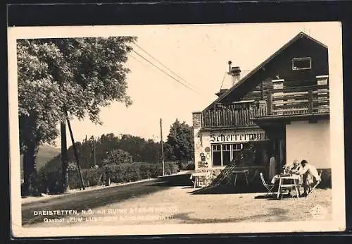 AK Dreistetten, Gasthof Zum Lustigen Scherrerwirt, Ruine Starhemberg