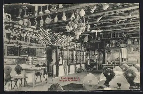 AK Dreistätten, Gasthaus Zum lustigen Scherrerwirt, Gastzimmer