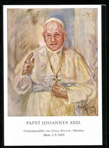 AK Papst Johannes XXIII. Gemälde von Peter Hirsch