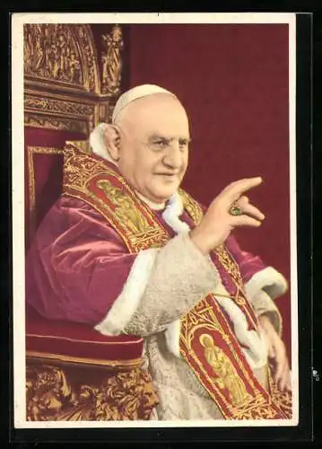AK Papst Johannes XXIII. auf dem Heiligen Stuhl