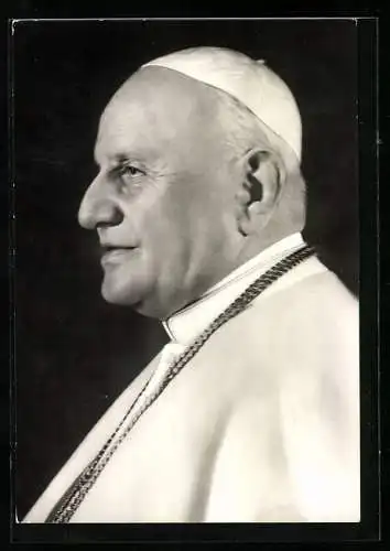 AK Papst Johannes XXIII. in weisser Soutane im Profil