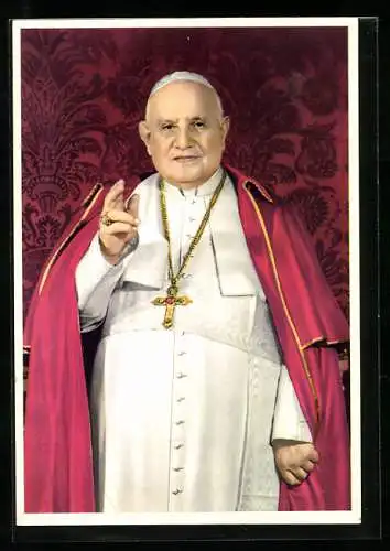 AK Papst Johannes XXIII., Portrait mit erhobener Hand