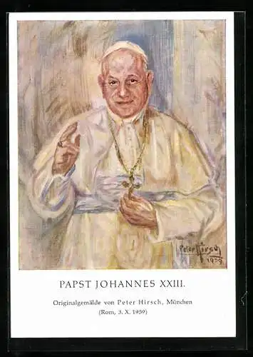AK Papst Johannes XXIII. Gemälde von Peter Hirsch