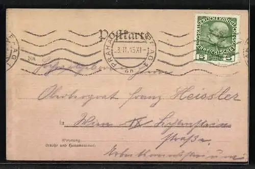 AK Paar in Trachtenkleidung bei einem Volkstanz