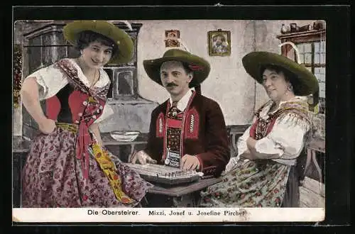 AK Mitglieder der Trachtenkapelle Die Obersteirer mit Zither