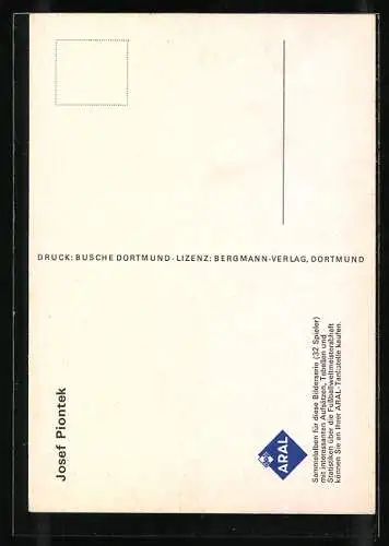 AK Portrait des Fussballer Josef Piontek